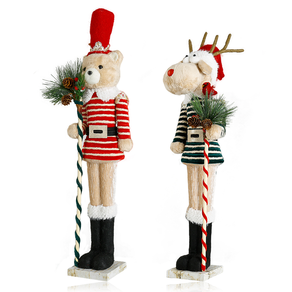 L5.5"W4"H23.2" - DEER AND BEAR NUTCRACKER TABLETOP