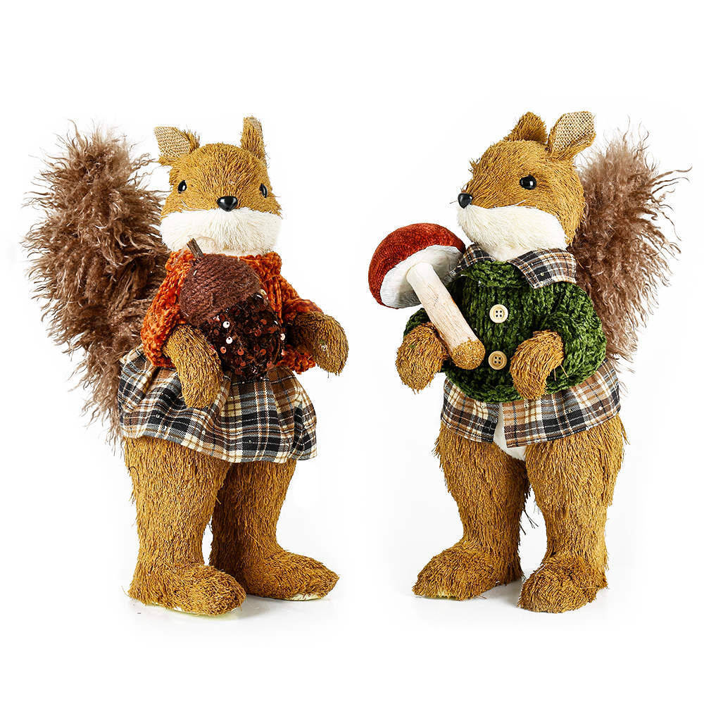 31846ASST	 L11.8"W7.9H15.7" - HARVEST SQUIRRELS