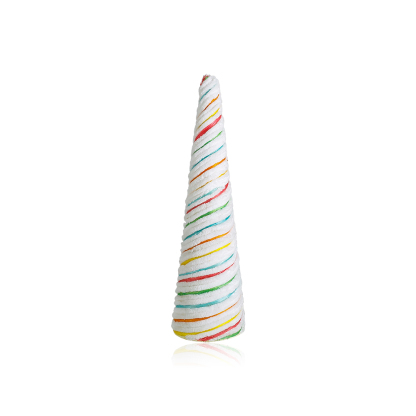 31857	 D4.3"H16.1" - RAINBOW CHRISTMAS CONE TREE