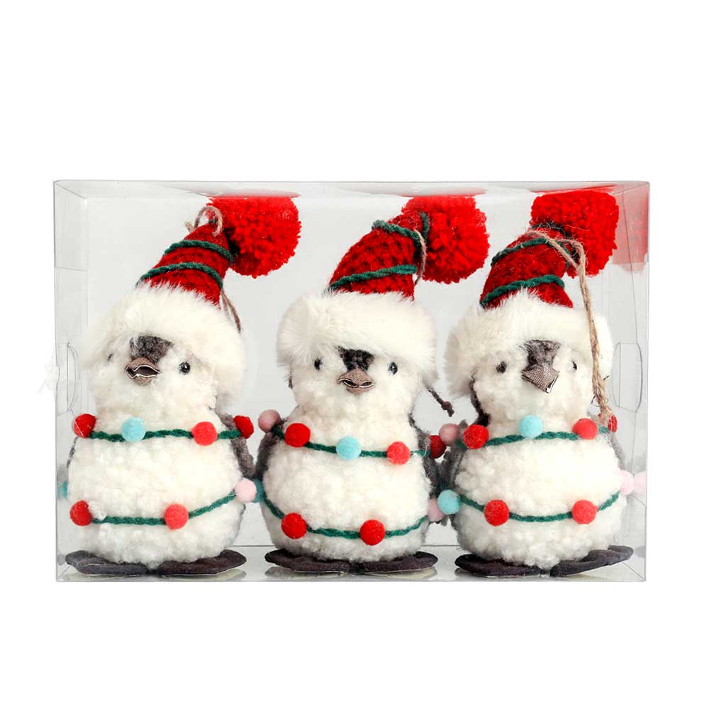 31862	 L9.4"W5.5"H3.5" - SET OF 3 PENGUIN ORNAMENTS