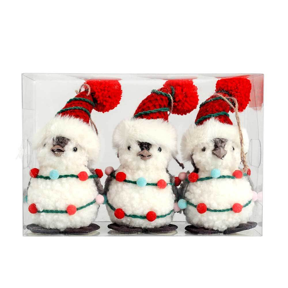 31862 L9.4"W5.5"H3.5" - SET OF 3 PENGUIN ORNAMENTS