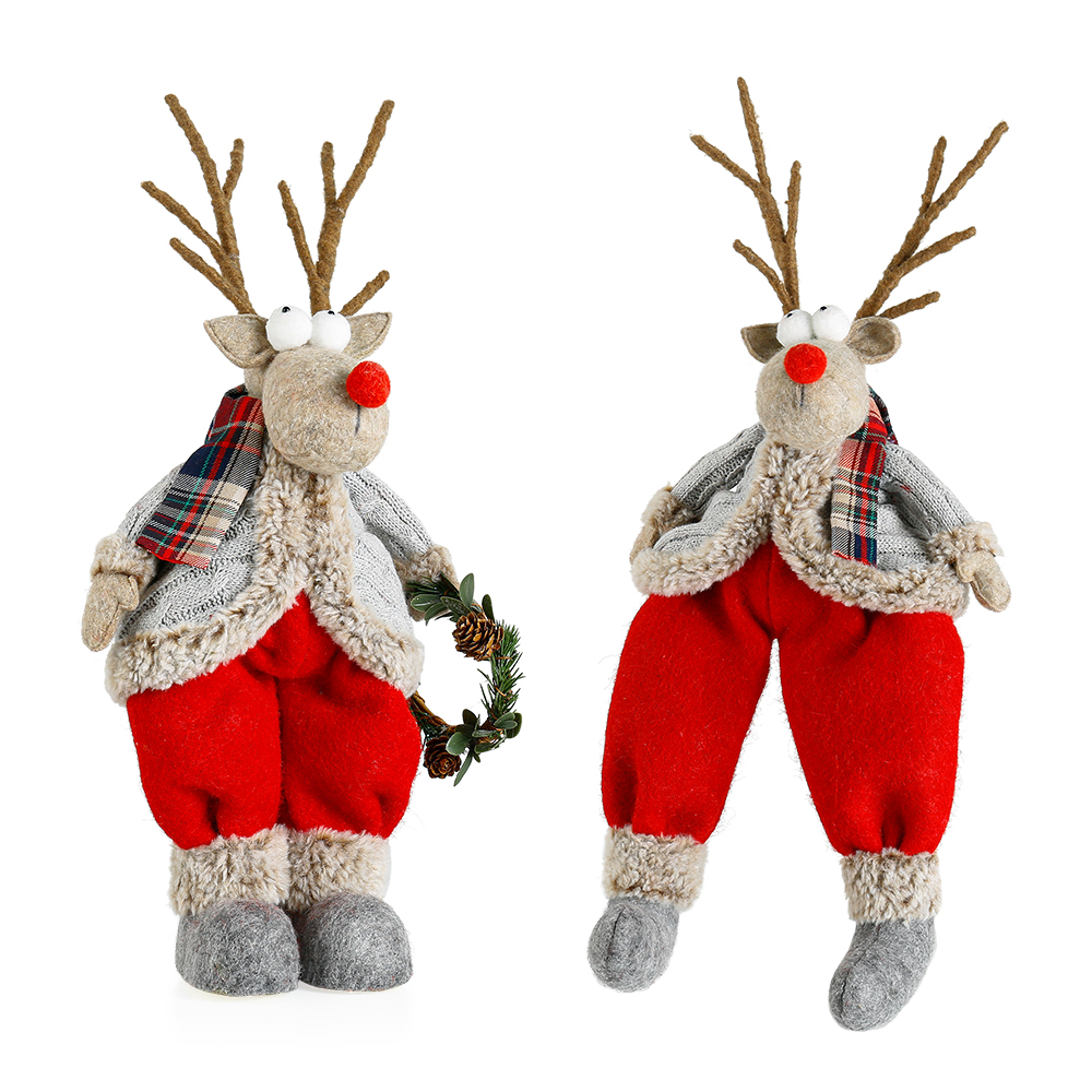 31876ASST	 *L8.3/9.4"W5.1" - SET OF 2 STANDING DEER TABLETOP