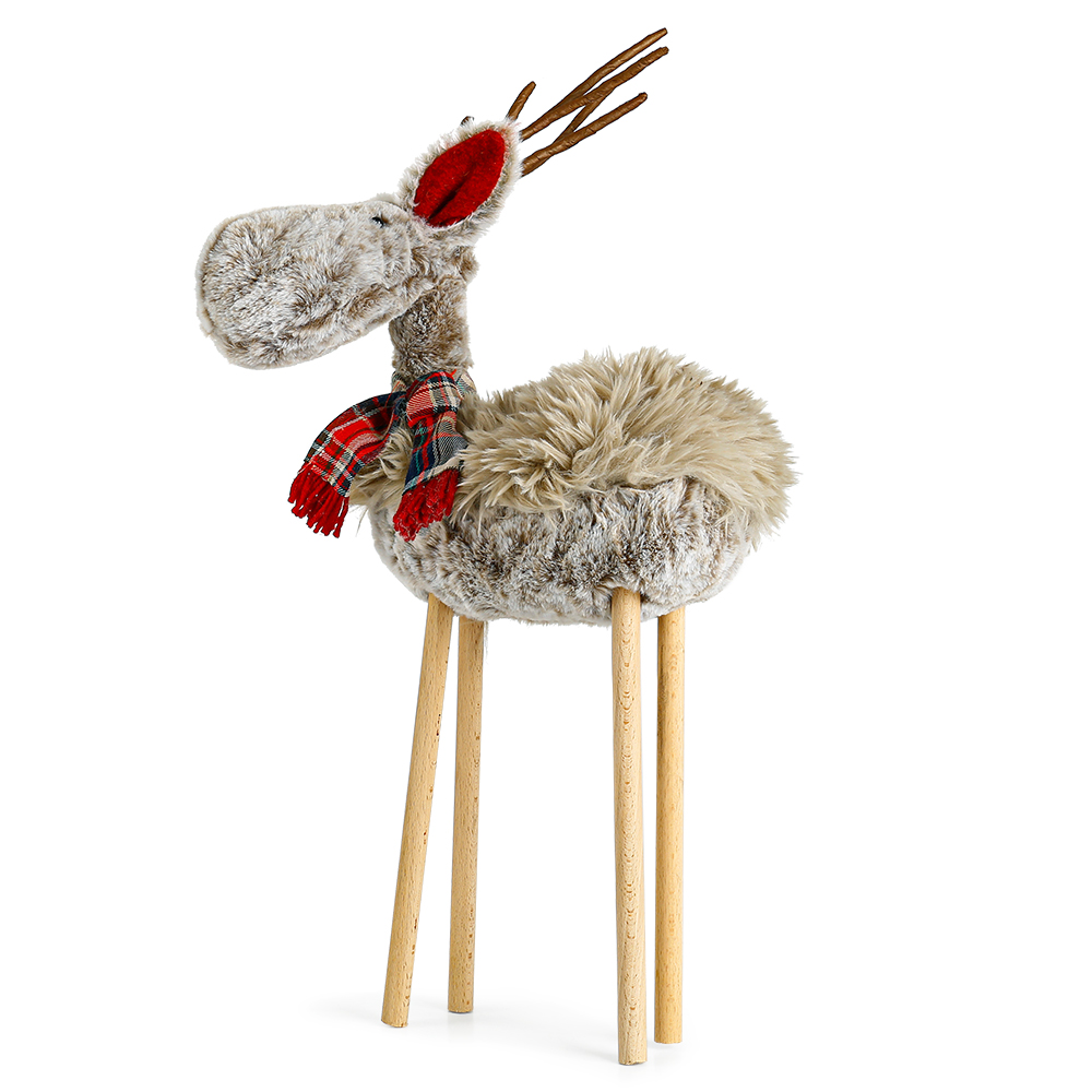 31880	 L10.2"W5.5"H24" - STANDING FUR RAINDEER TABLETOP