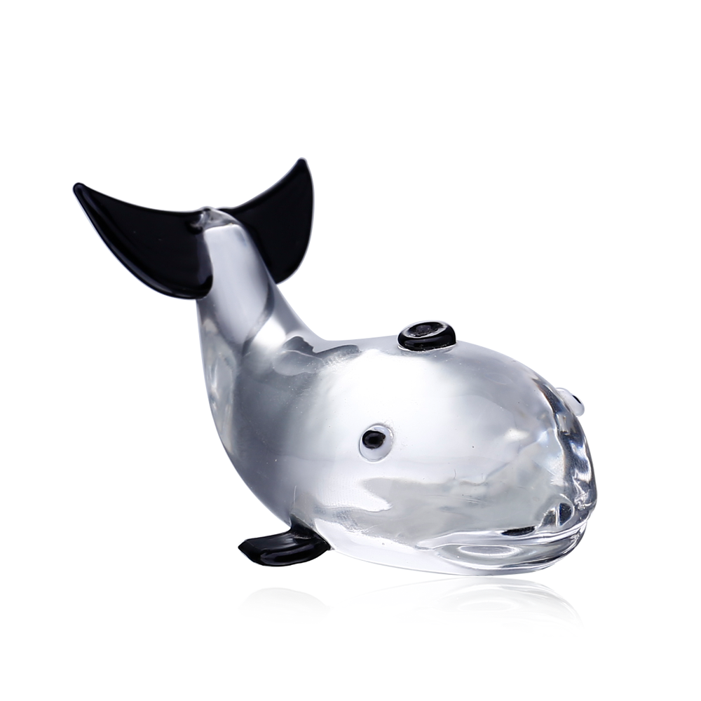 32001	 L2.6"W1.6"H1.4" - GLASS WHALE FIGURINE