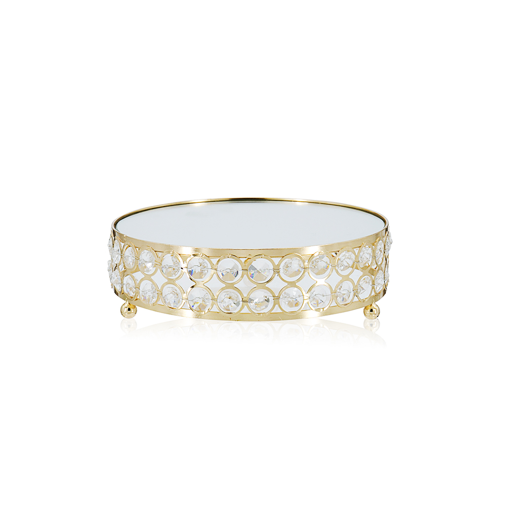 M20001	 D13.8/11.8/9.84" - SET OF 4 CRYSTAL CAKE STANDS WITH MIRROR