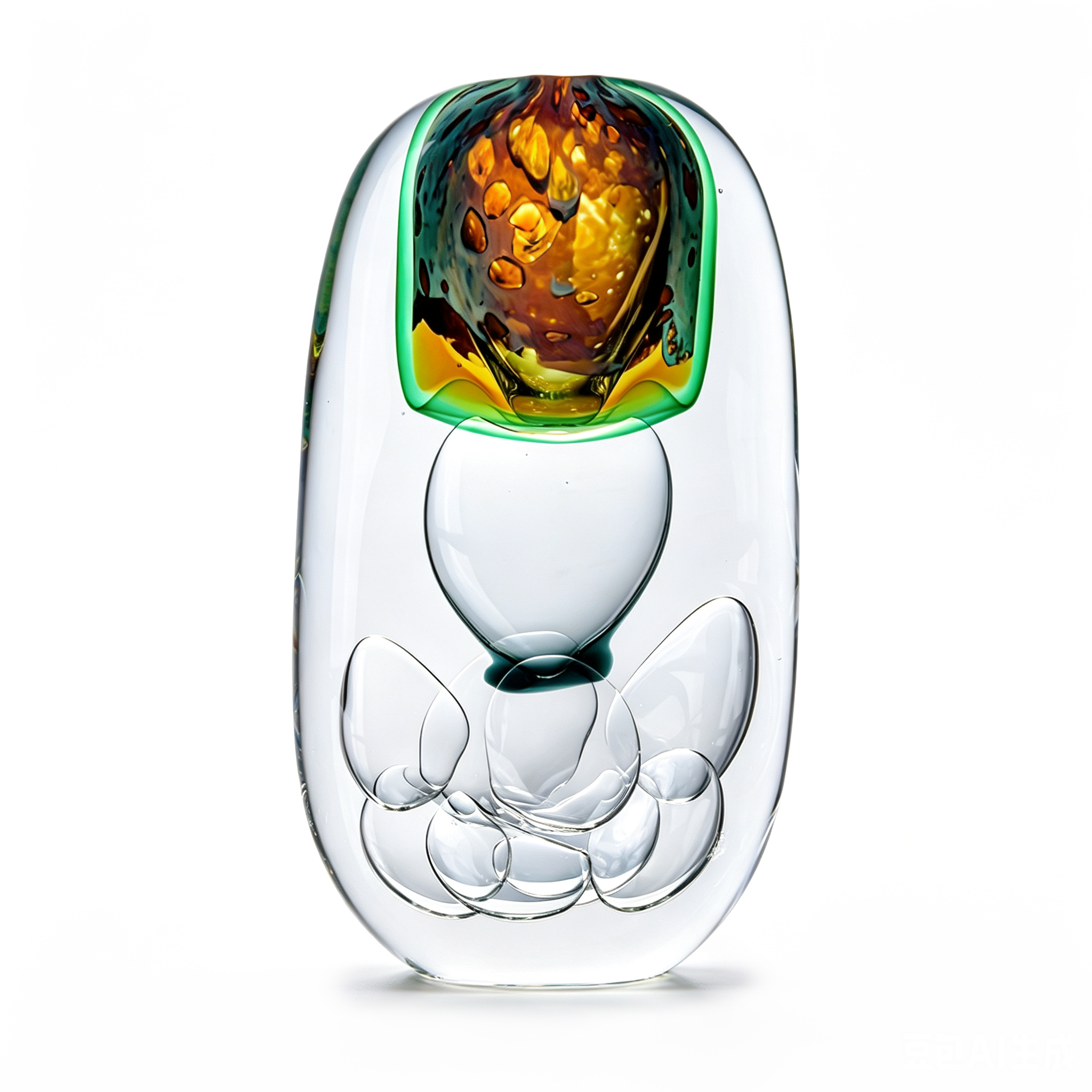 33009	 L7.9W2.4H15" - GLASS SCULPTURE