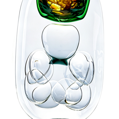 33017	 L7.1W2.4H11.8" - GLASS SCULPTURE