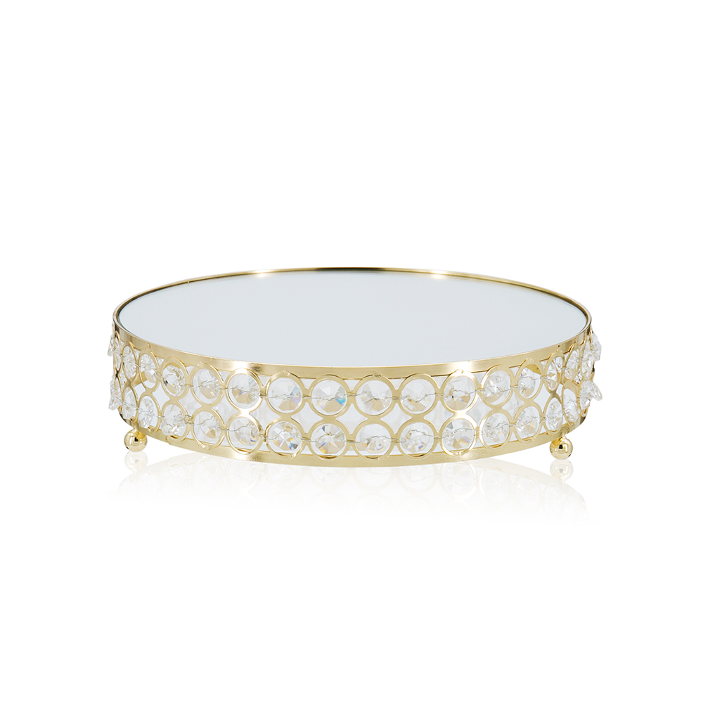 M20001	 D13.8/11.8/9.84" - SET OF 4 CRYSTAL CAKE STANDS WITH MIRROR