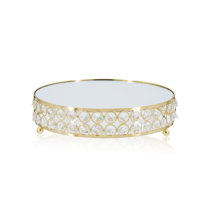 M20001	 D13.8/11.8/9.84" - SET OF 4 CRYSTAL CAKE STANDS WITH MIRROR