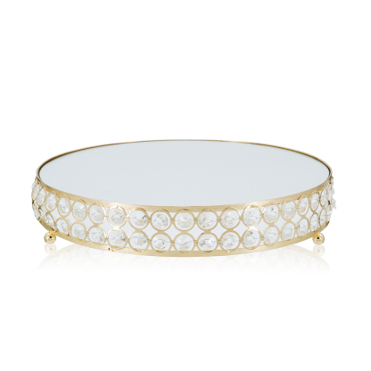 M20001	 D13.8/11.8/9.84" - SET OF 4 CRYSTAL CAKE STANDS WITH MIRROR