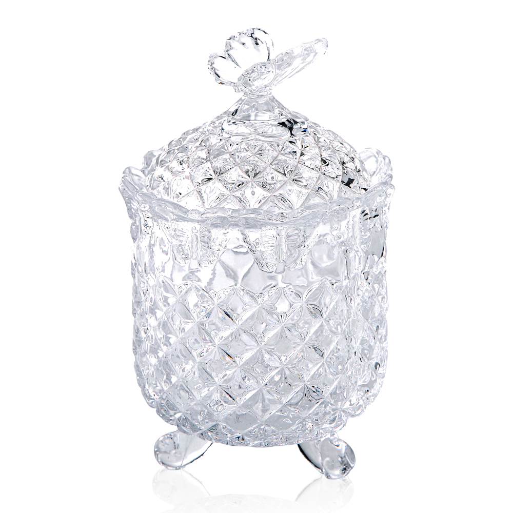 68444	 L4"W4"H6" - GLASS JAR WITH LID