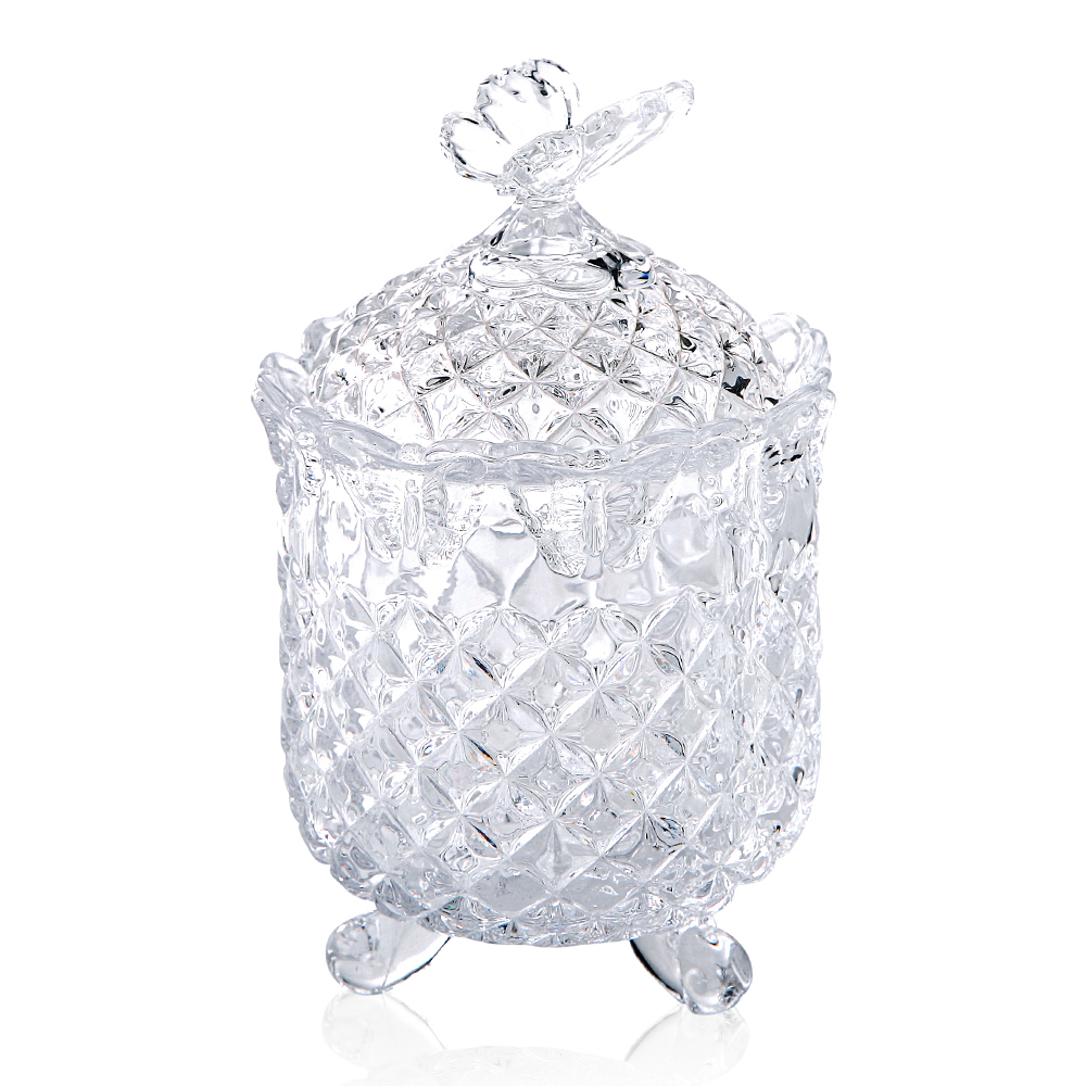 68444	 L4"W4"H6" - GLASS JAR WITH LID
