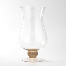 D5.5"H10.2" - GOLD RHINESTONES GLASS VASE