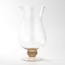 D5.5"H10.2" - GOLD RHINESTONES GLASS VASE