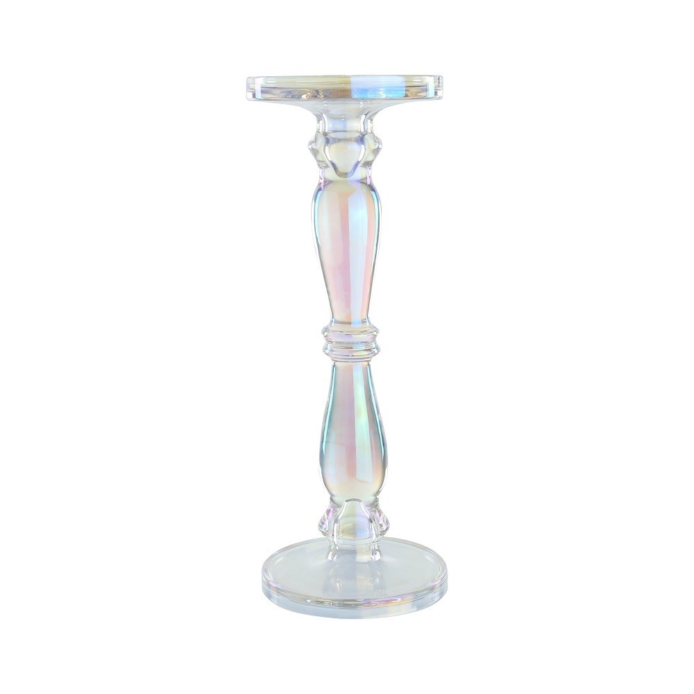 39142 D5.1"H13.8" - GLASS CANDLE HOLDER