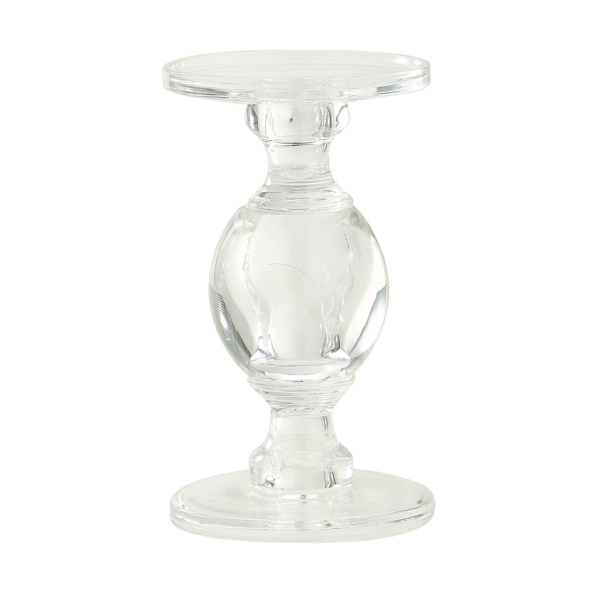 D4.5"H7.9" - GLASS CANDLE HOLDER