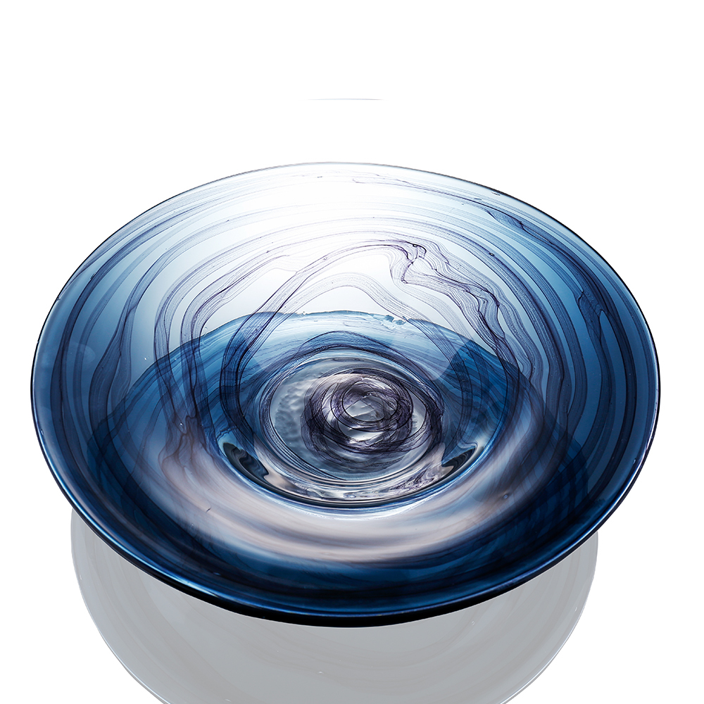21029	 D15.4"H3.1" - GLASS DECORATIVE PLATE