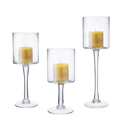 40536	 D3.5"H12"/10"/8" - SET OF 3 HURRICANE CANDLE HOLDERS
