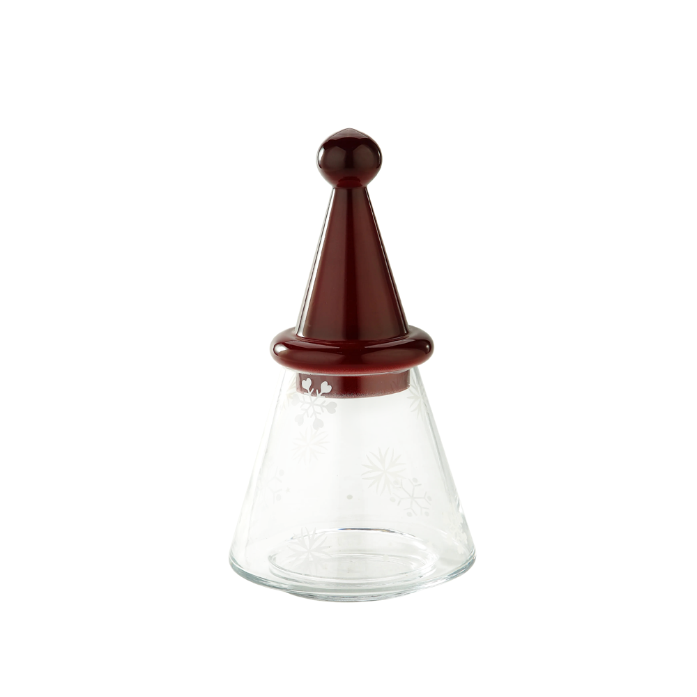 40701	 *D6.5"H12" - CHRISTMAS TREE GLASS JAR WITH LID