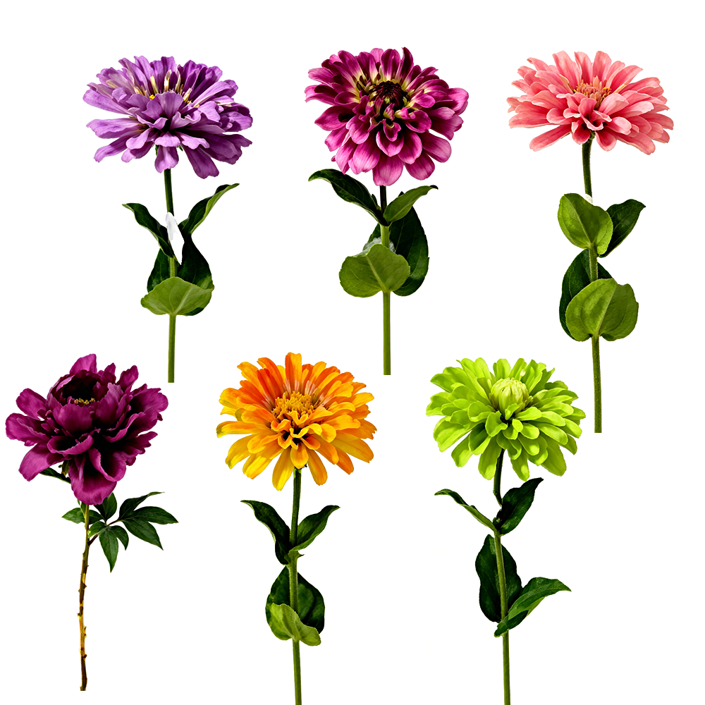 41010ASST	 L22.8" - ASSORTED COLORS POLYESTER FLOWERS