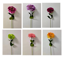L22.8" - ASSORTED COLORS POLYESTER FLOWERS