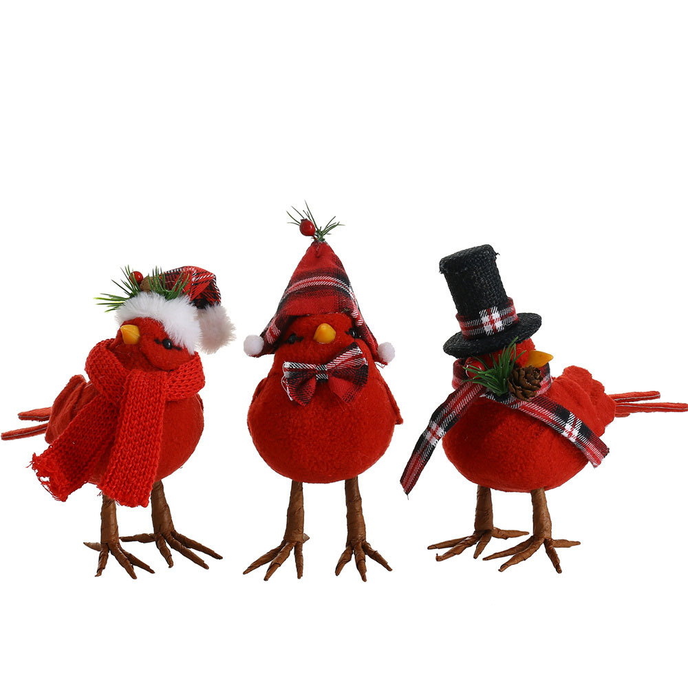 31065ASST	 L7.87"W3.2"H7.87" - ASSORTED RED CARDINALS TABLETOP