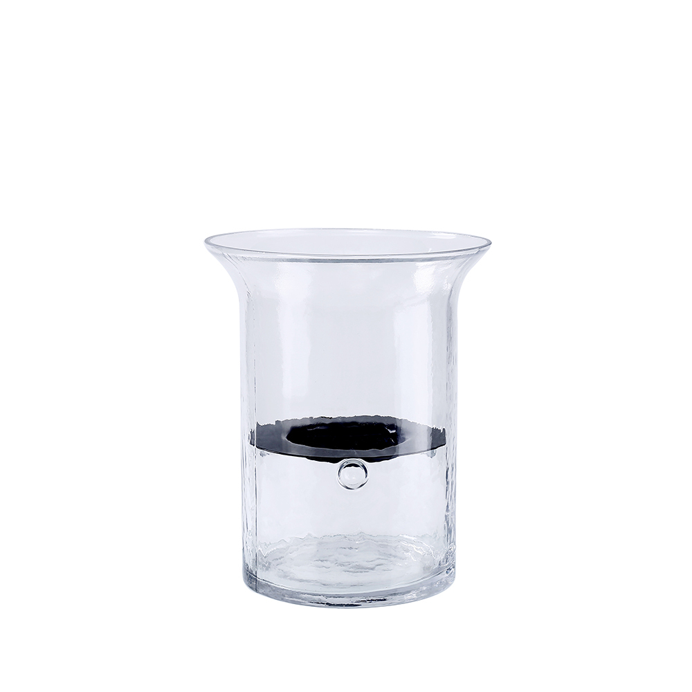46278 D7"H8.5" - CYLINDRICAL GLASS CANDLE HOLDER