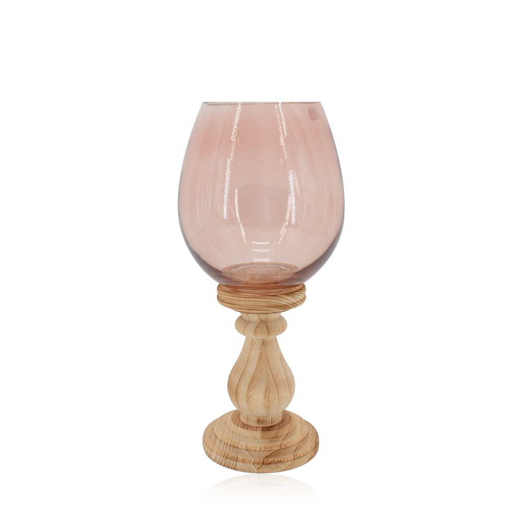 46298	 D8.5"H18" - GLASS CANDLE HOLDER