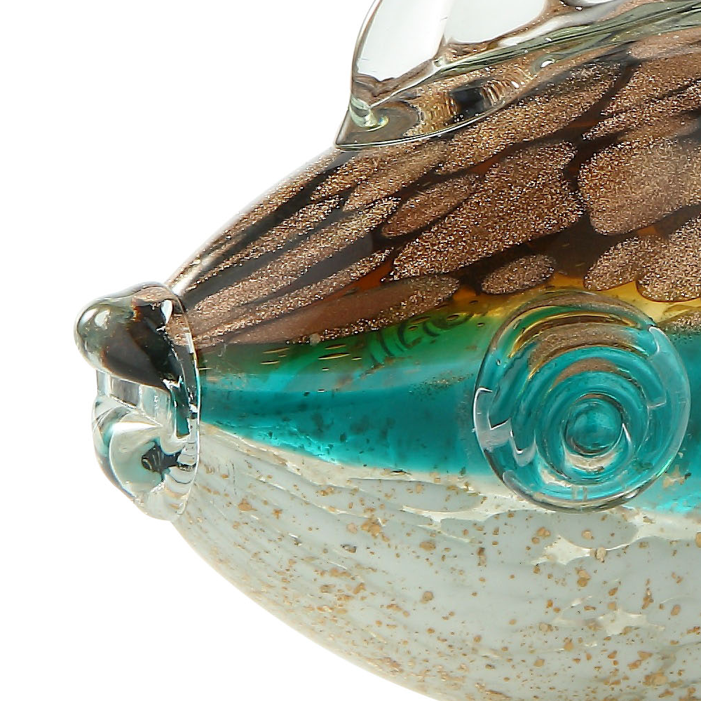47114	 L8"W2.5"H4.5" - GLASS FISH FIGURINE