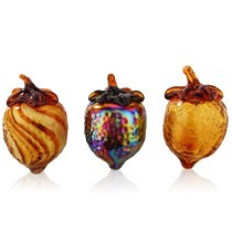 L3"W2.5"H4" - SET OF 3 GLASS ACORNS