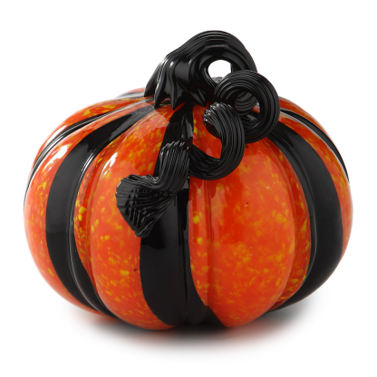 48157ASST	 D7"H6" - ASSORTED GLASS PUMPKINS