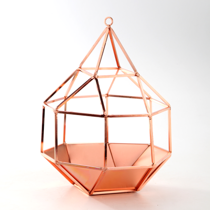 48517	 L8"W8"H11.5" - GEOMETRIC METAL CANDLEHOLDER