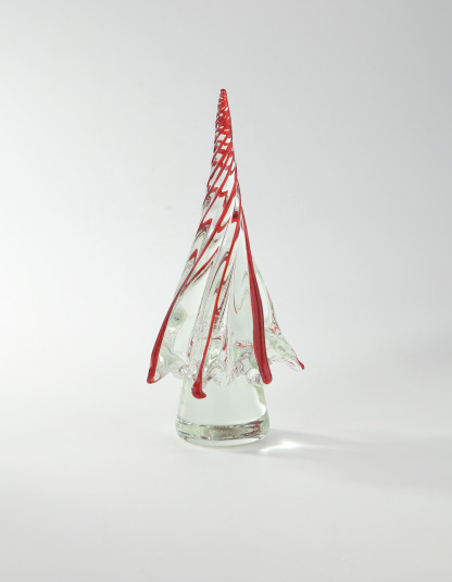 D6.5"H14" - GLASS CHRISTMAS TREE