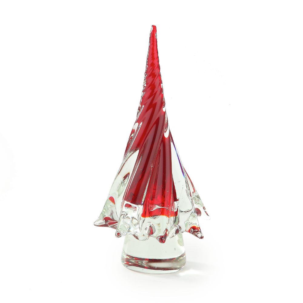 49458	 D6.7"H14" - GLASS CHRISTMAS TREE