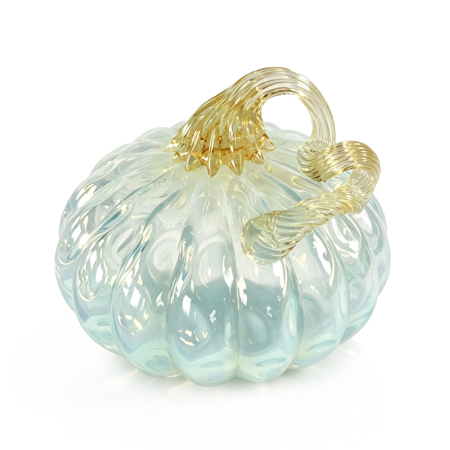 49472-1	 *D5"H4.5" - GLASS PUMPKIN WITH CURLY STEM