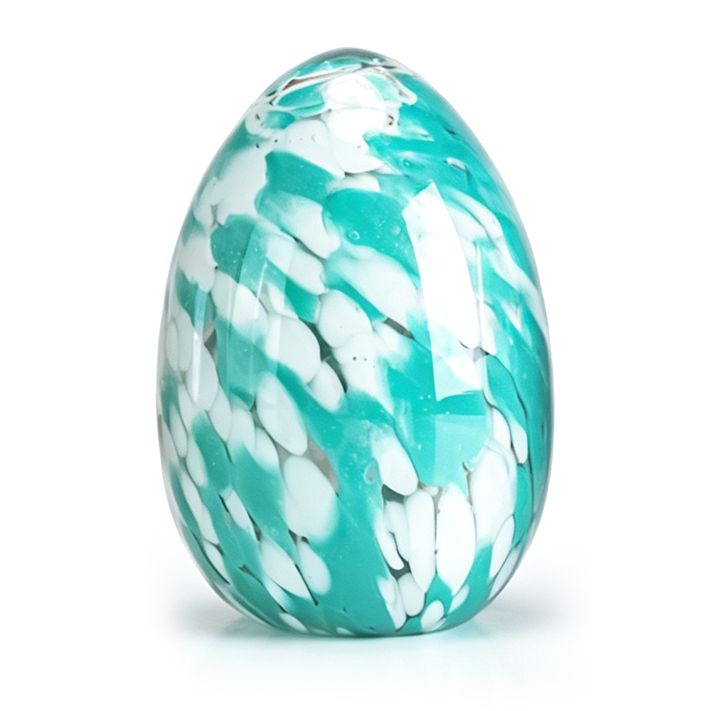 49642ASST	 D4.7"H7.1" - ASSORTED COLORS GLASS EASTER EGGS