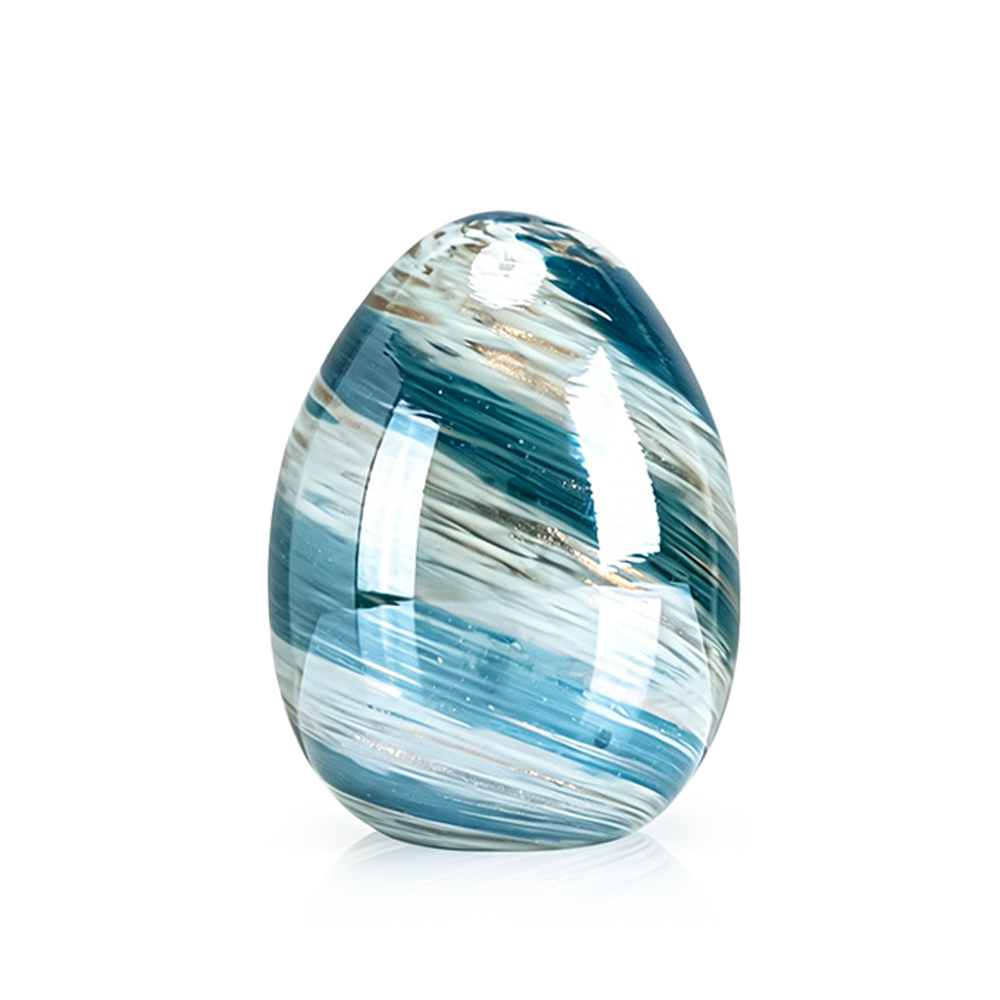 49643ASST	 D4.3"H5.5" - ASSORTED COLORS GLASS EASTER EGGS