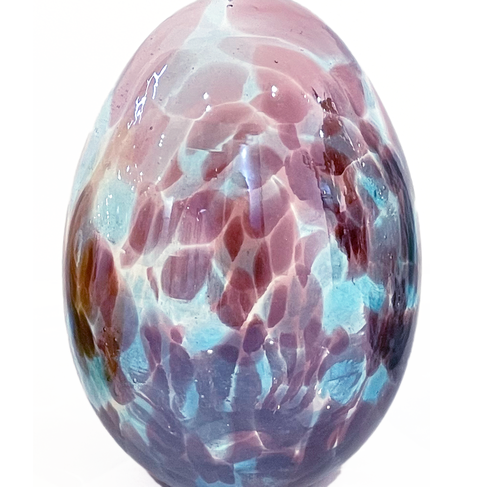 49644ASST	 D4.3"H5.5" - ASSORTED COLORS GLASS EASTER EGGS