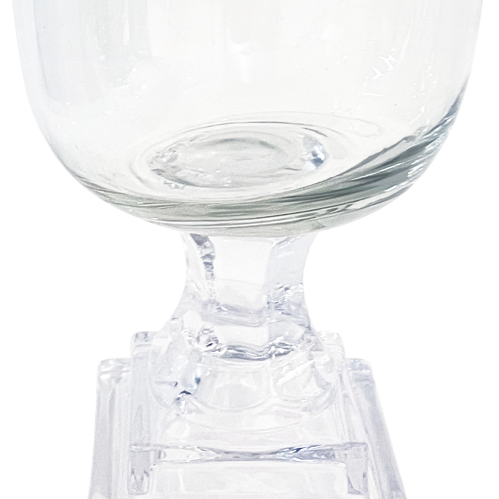 49645	 D7.1"H12.6" - GLASS VASE ON PEDESTAL