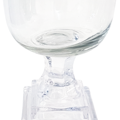 49645	 D7.1"H12.6" - GLASS VASE ON PEDESTAL