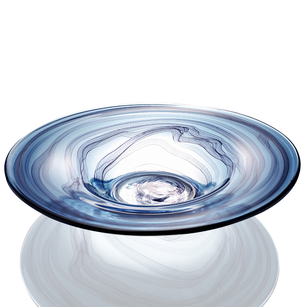 21029	 D15.4"H3.1" - GLASS DECORATIVE PLATE