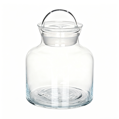 50011	 D4.5"H5.5" - GLASS APOTHECARY JAR WITH LID