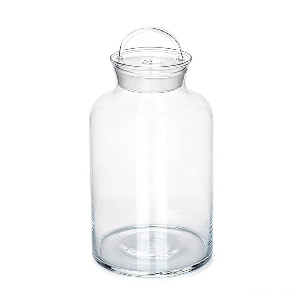 50013	 D4.5"H8" - GLASS APOTHECARY JAR WITH LID