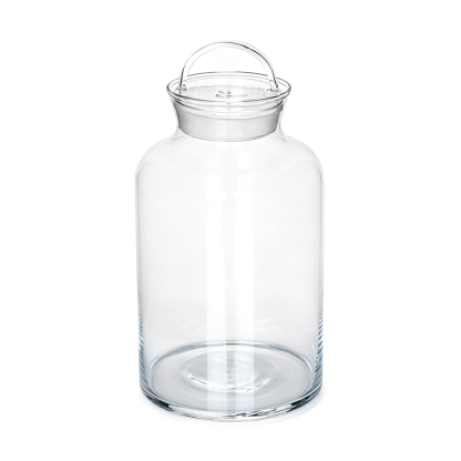 50013	 D4.5"H8" - GLASS APOTHECARY JAR WITH LID