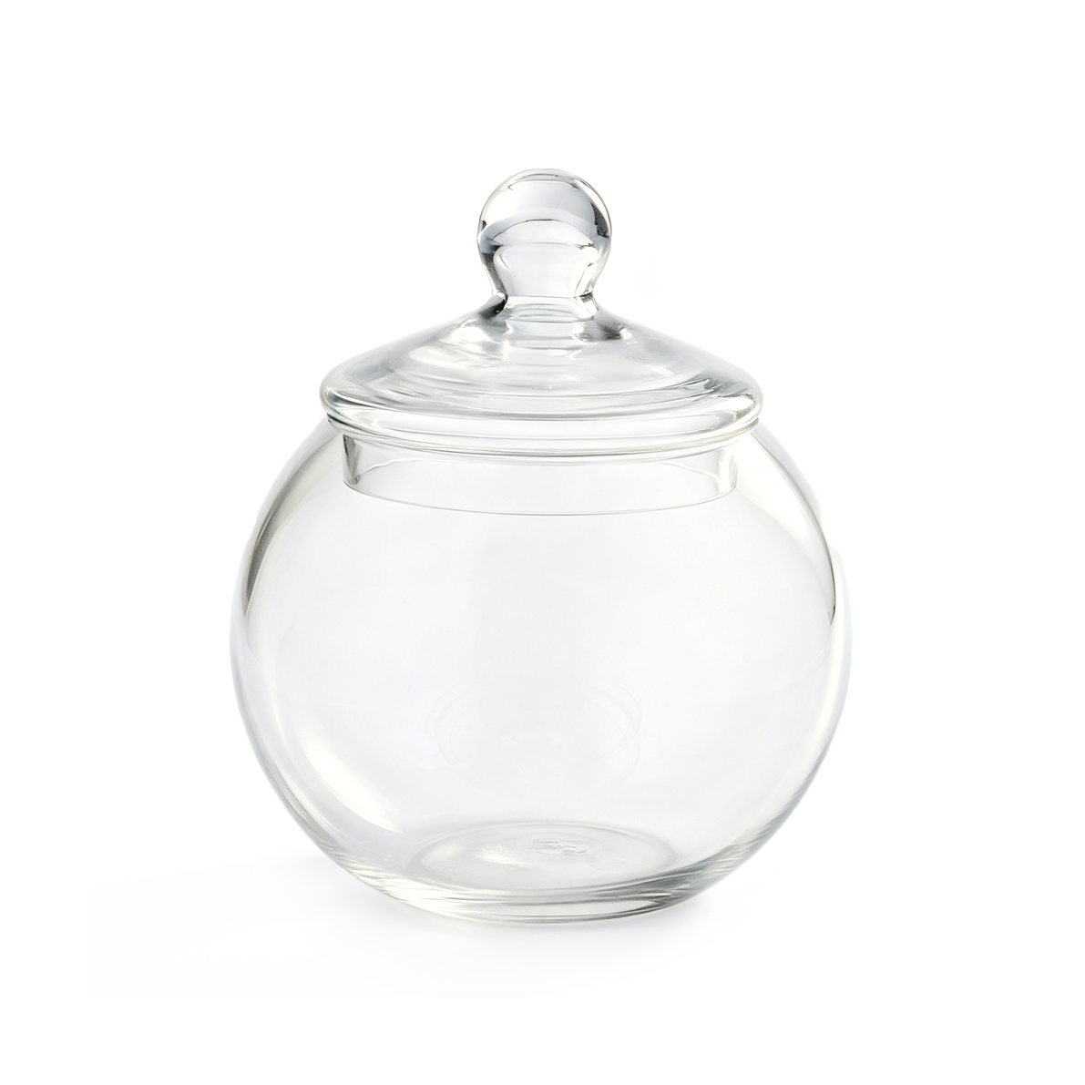 51059	 D6"H7" - GLASS APOTHECARY JAR BOWL WITH LID