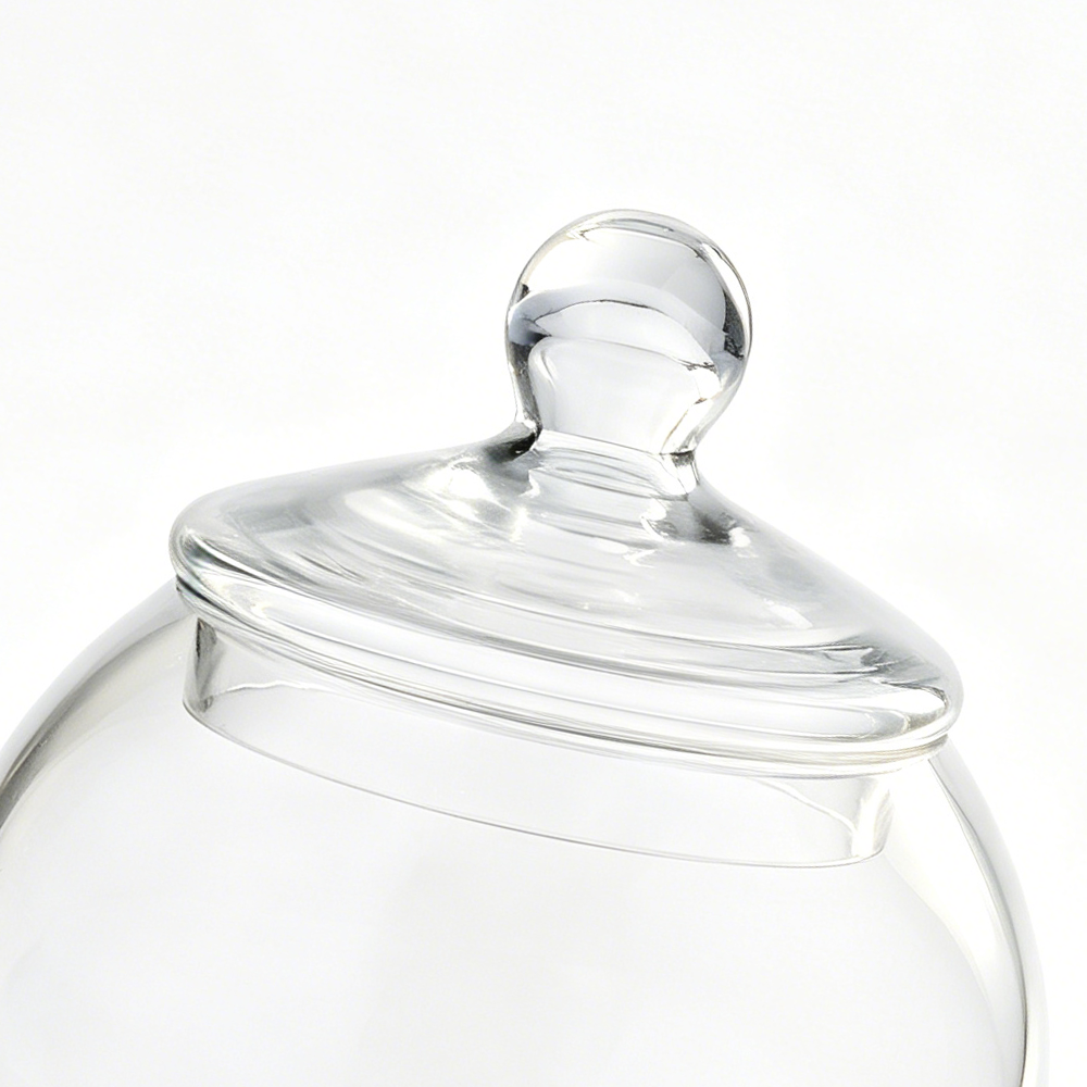 51059	 D6"H7" - GLASS APOTHECARY JAR BOWL WITH LID