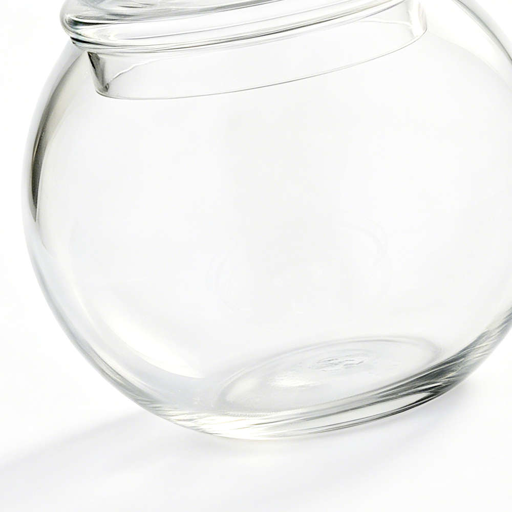 51059	 D6"H7" - GLASS APOTHECARY JAR BOWL WITH LID