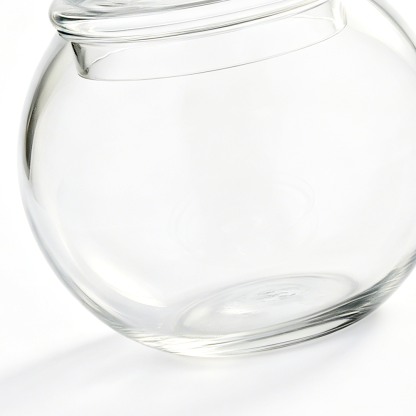 51059	 D6"H7" - GLASS APOTHECARY JAR BOWL WITH LID
