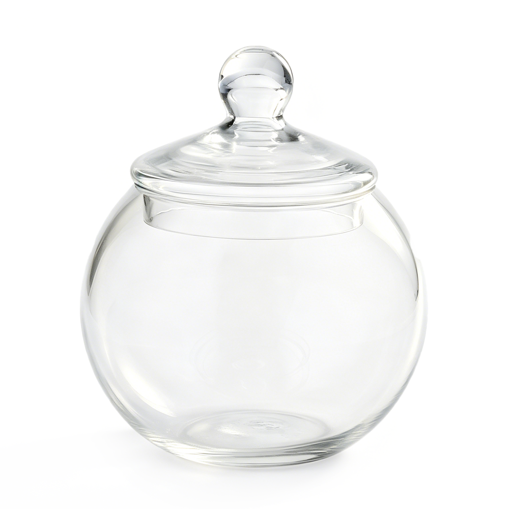 51060	 D8"H9.5" - GLASS APOTHECARY JAR BOWL WITH LID