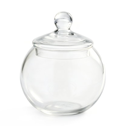 51060	 D8"H9.5" - GLASS APOTHECARY JAR BOWL WITH LID